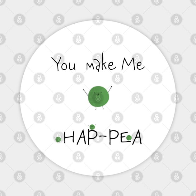 You Make Me Hap-Pea t-shirt Magnet by Crafty Badger